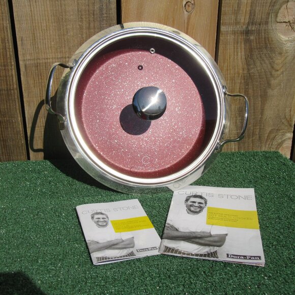 New Curtis Stone Red Multipurpose Non-Stick Durapan Stainless Steel 12" Pan Lid - Picture 1 of 7